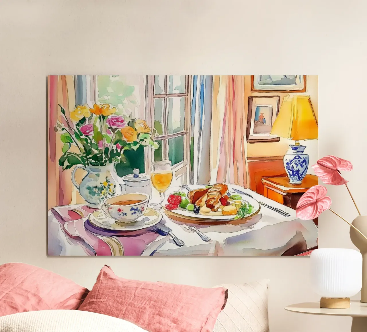 Colazione con fiori freschi poster da Melloi Art Print