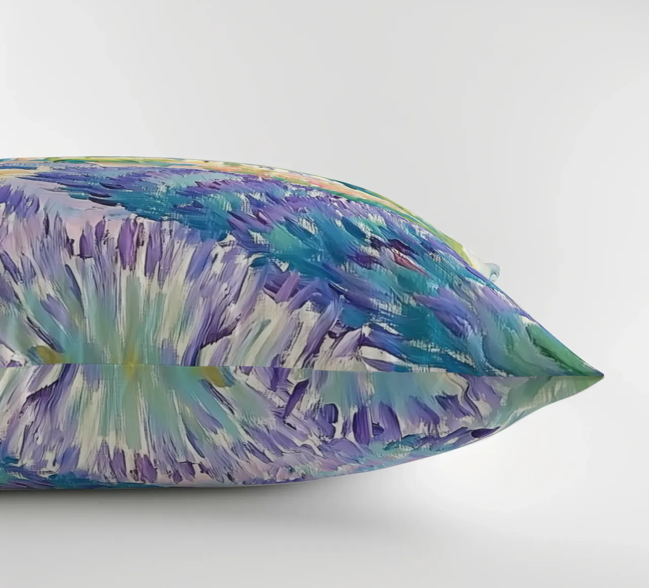 Provence Lavender Field with Cypress Trees decorative cushion by Melloi Art Print