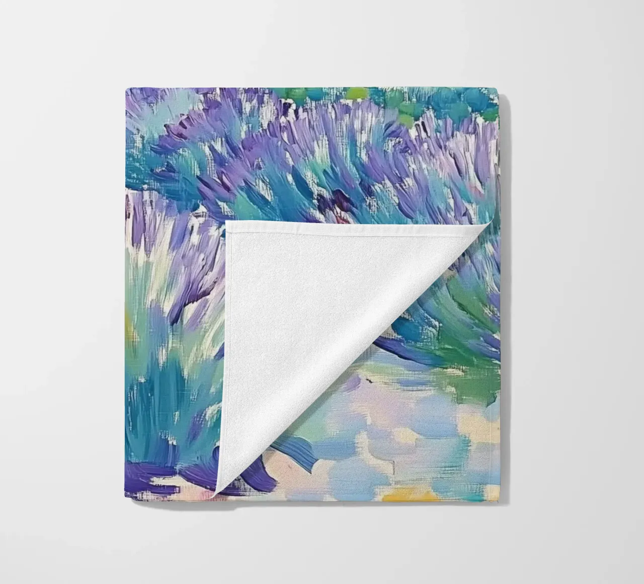 Provence Lavender Field with Cypress Trees beach towel by Melloi Art Print