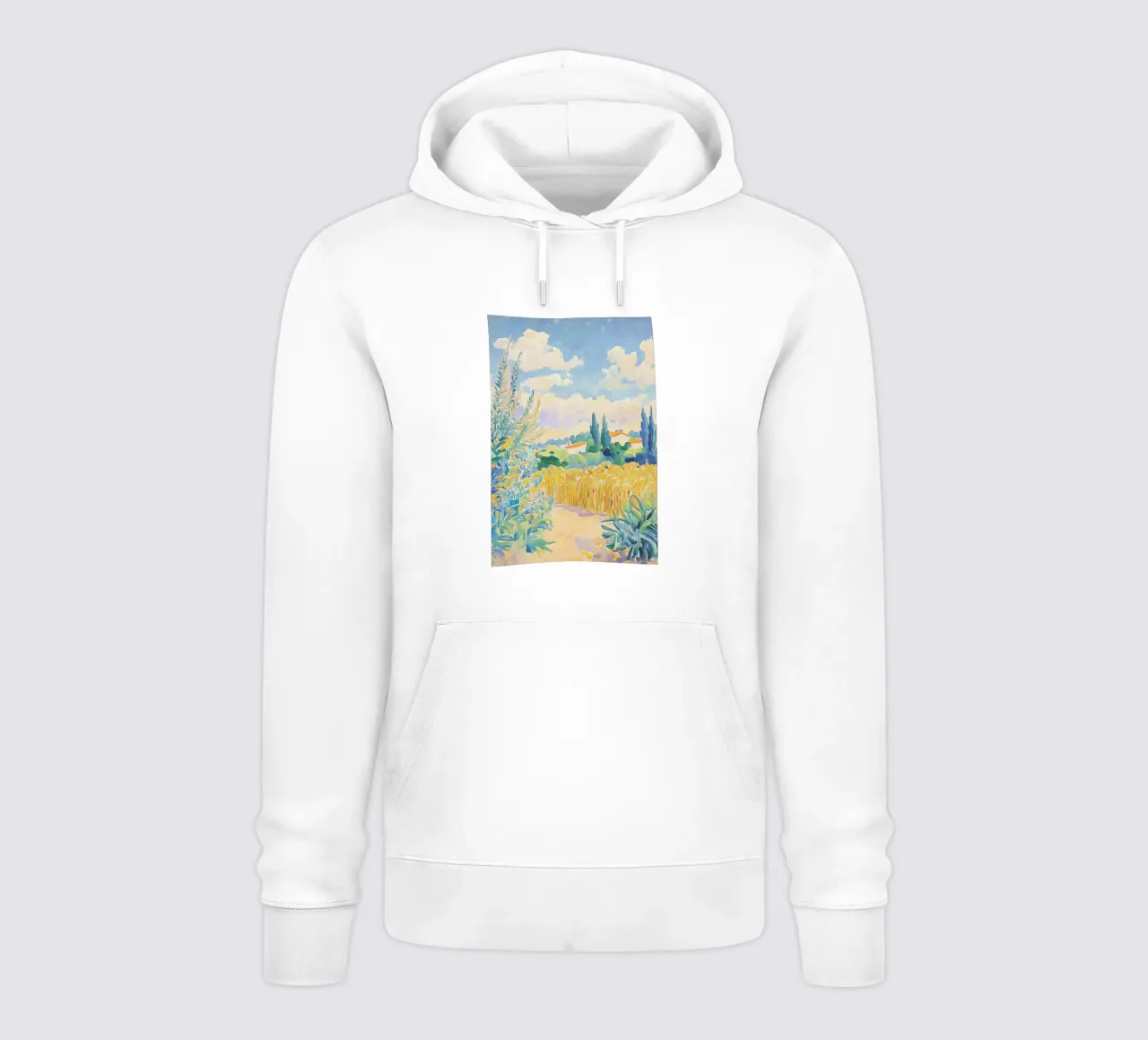Mediterranean Wheat Field Path hoodie by Melloi Art Print