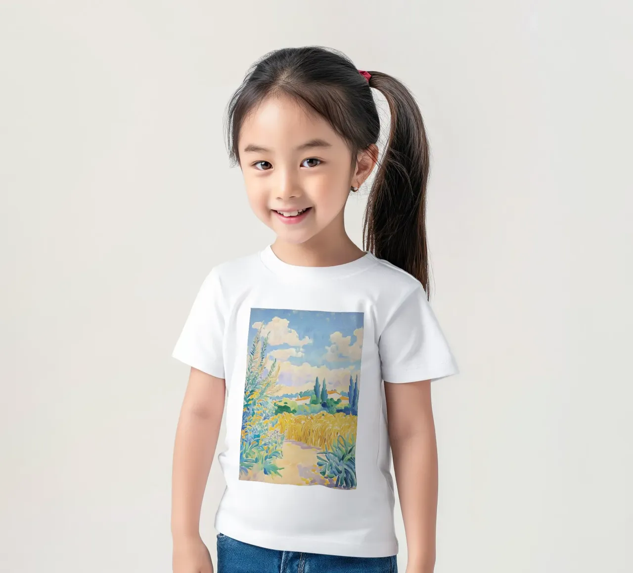 Sentier méditerranéen des champs de blé t-shirt enfant de Melloi Art Print