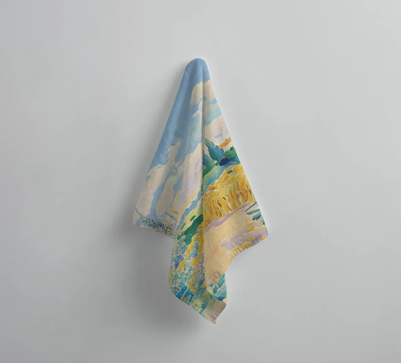 Mediterranean Wheat Field Path towel by Melloi Art Print