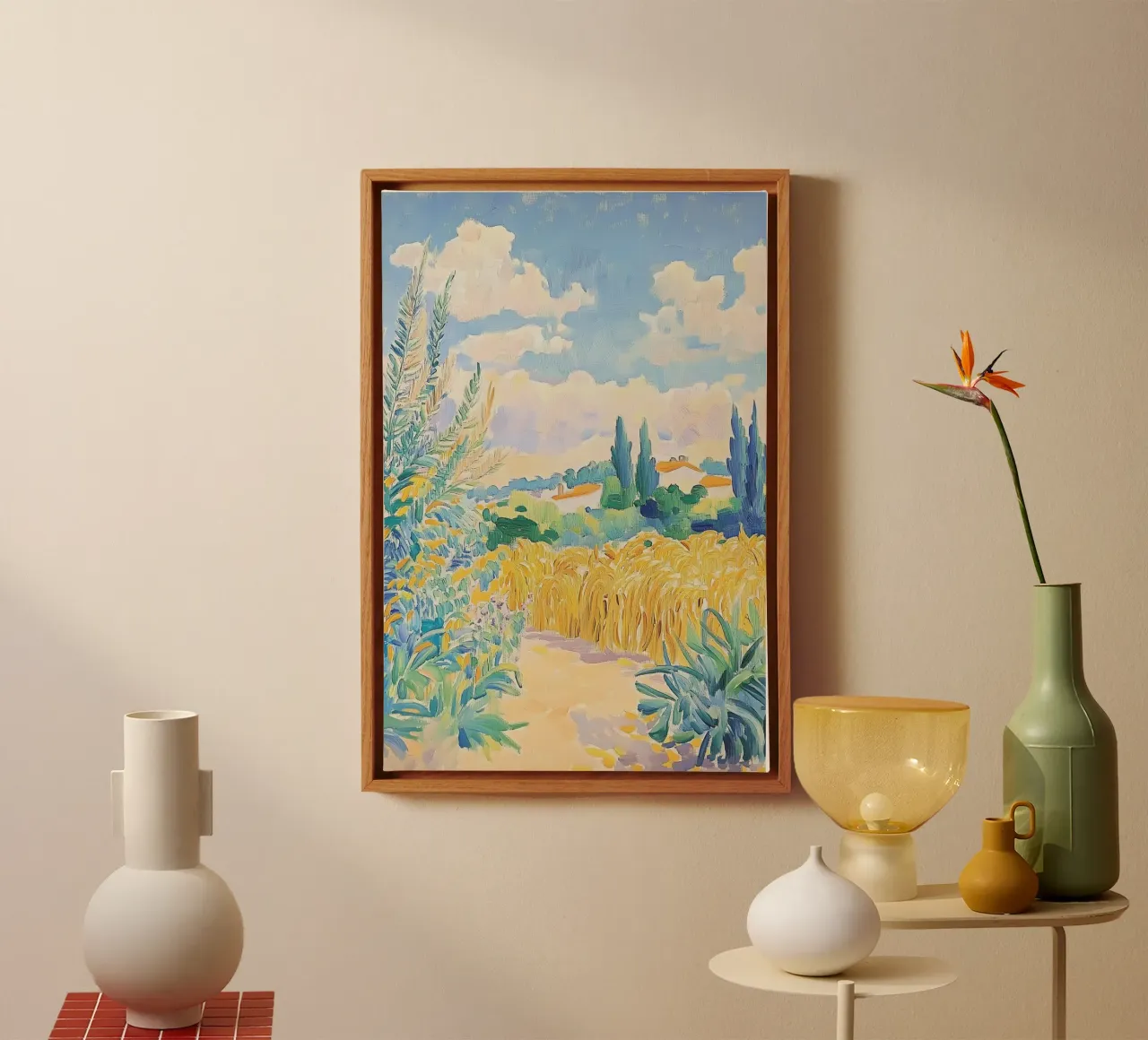 Mediterranean Wheat Field Path canvas by Melloi Art Print