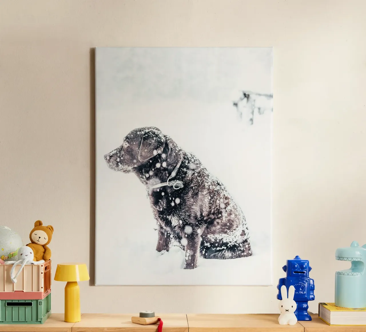 Cane d'inverno - Fedeltà sulla neve tela con Cornice a cassetta da Whole©