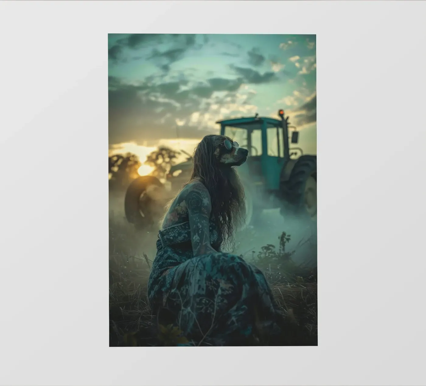 Luna fotobehang van Affiches Chien Originales – Dogland