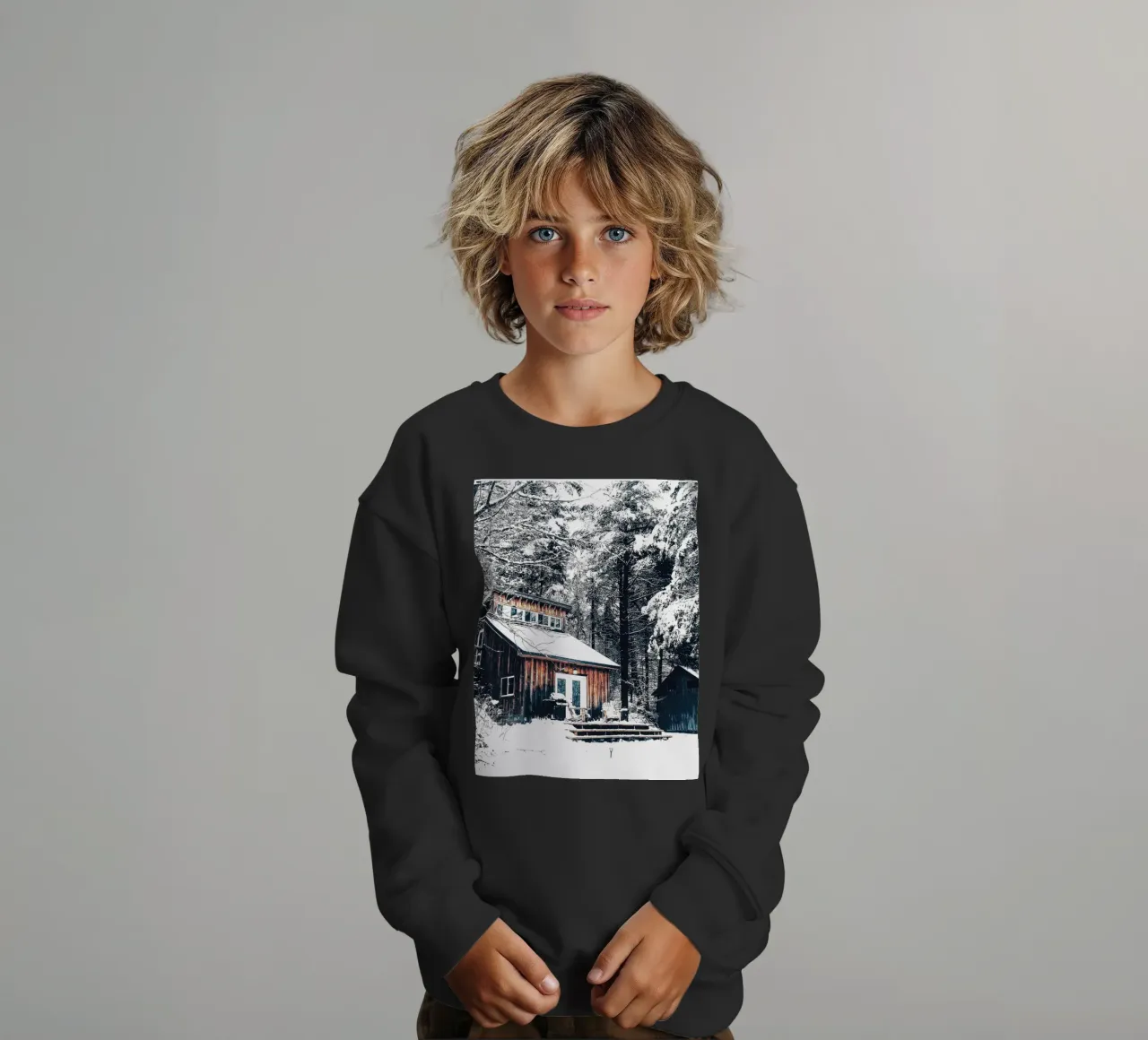 Rifugio invernale nella foresta - un ambiente rustico e accogliente felpa bambino da Whole©