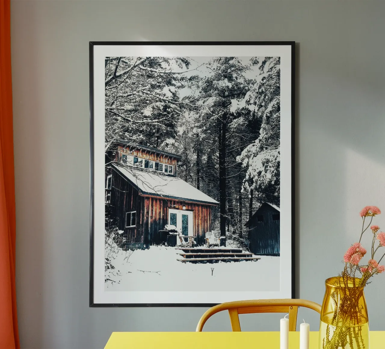 Rifugio invernale nella foresta - un ambiente rustico e accogliente carta hahnemühle da Whole©