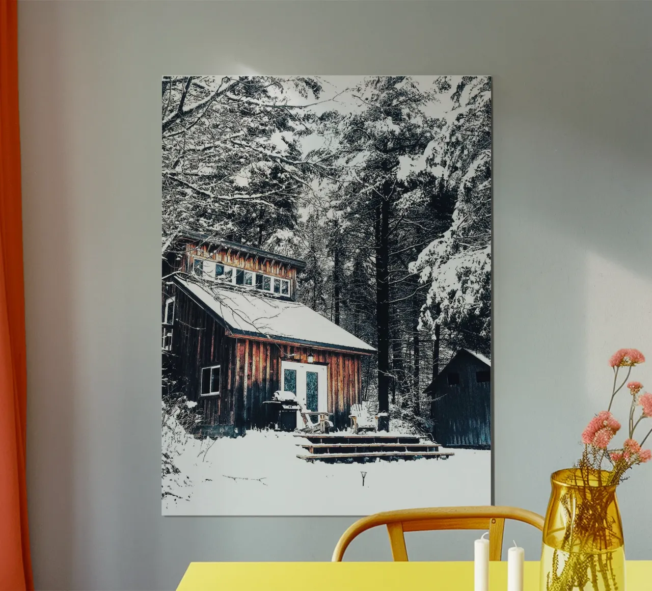 Rifugio invernale nella foresta - un ambiente rustico e accogliente carta hahnemühle da Whole©