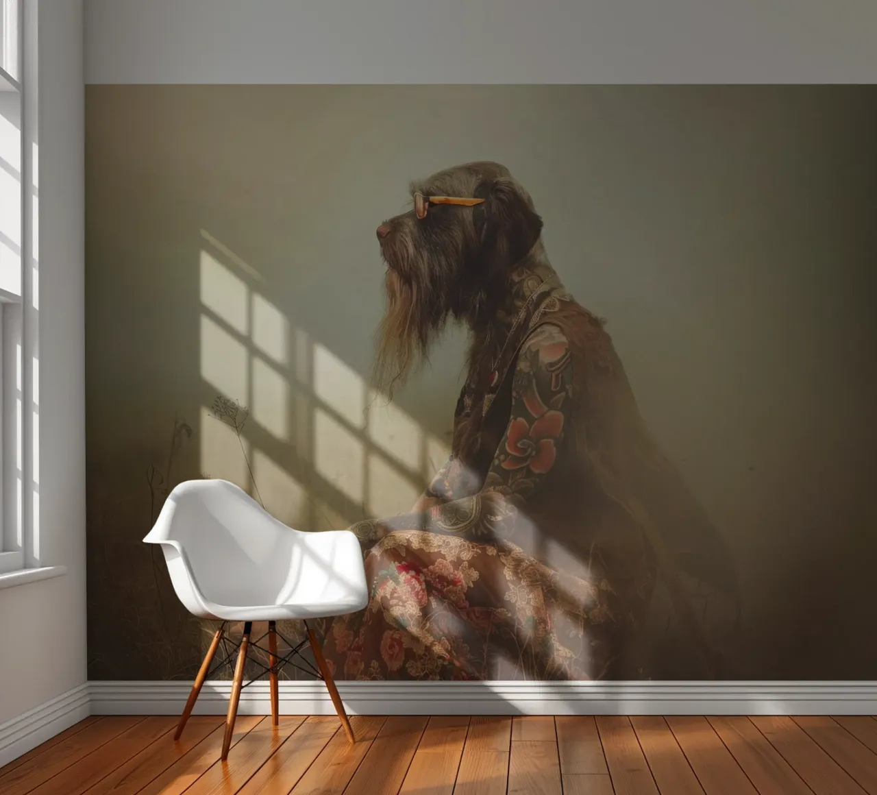 Léonard fotobehang van Affiches Chien Originales – Dogland