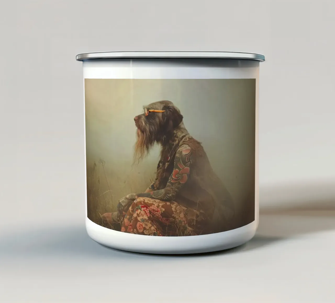 Léonard tazza in smalto da Affiches Chien Originales – Dogland