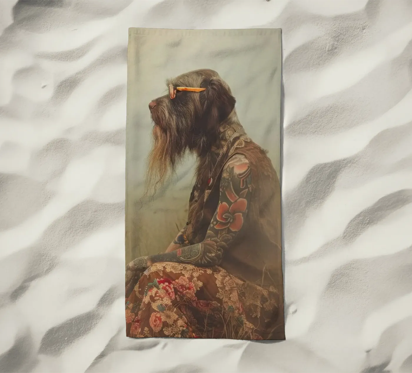 Léonard strandhanddoek van Affiches Chien Originales – Dogland