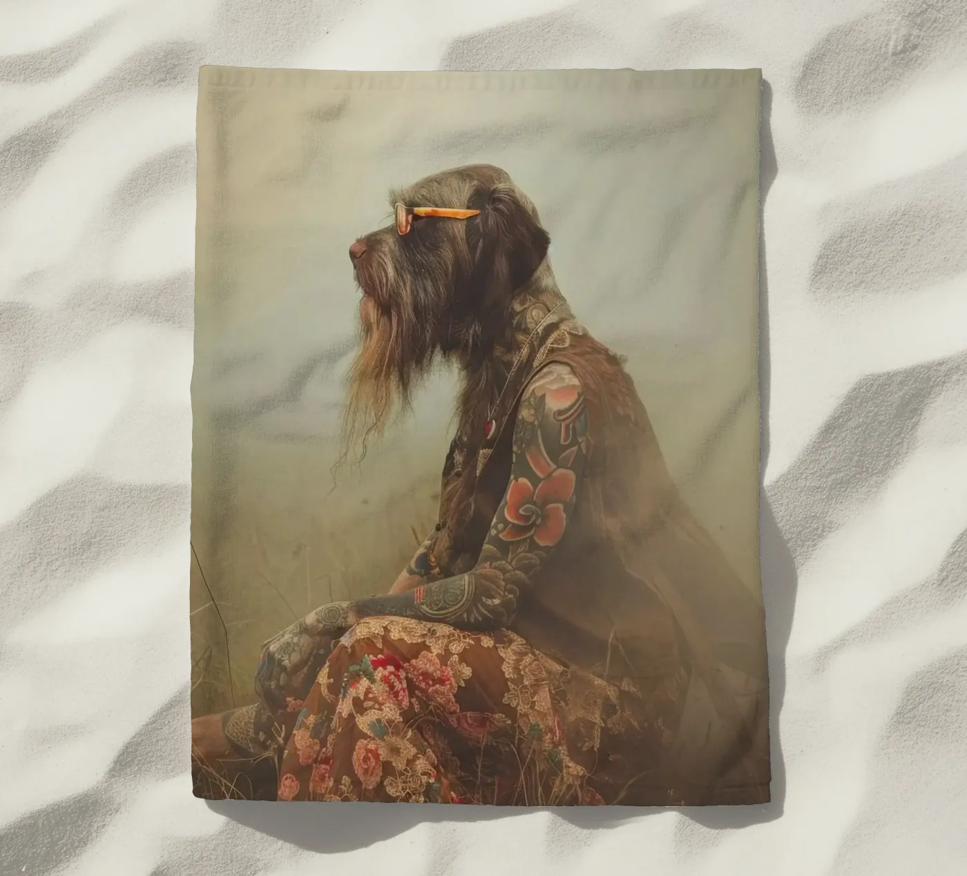 Léonard strandhanddoek van Affiches Chien Originales – Dogland