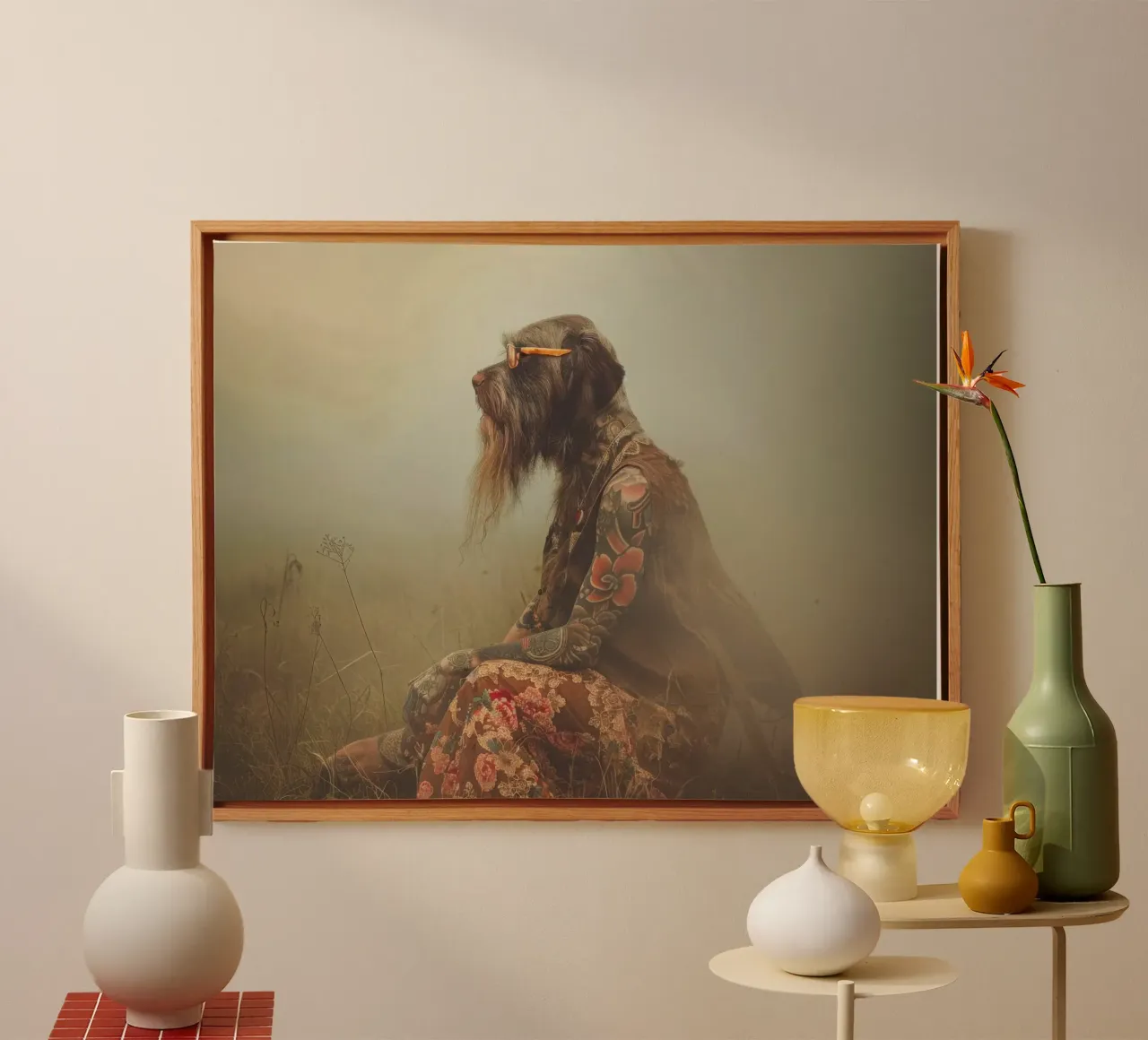 Léonard tela con Cornice a cassetta da Affiches Chien Originales – Dogland