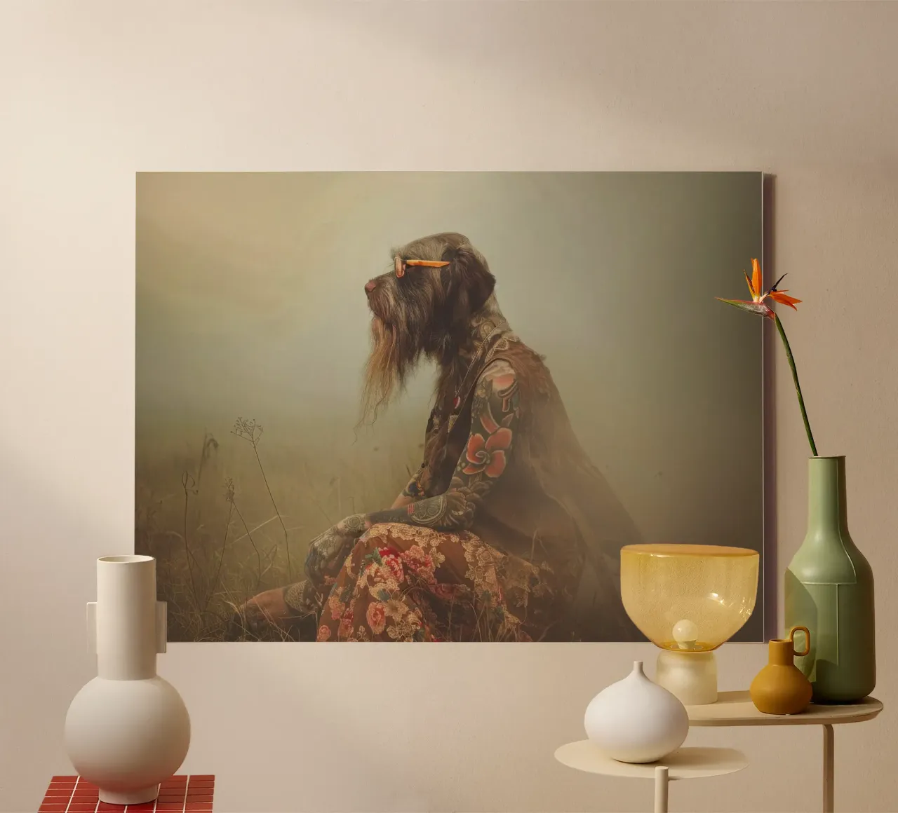 Léonard tela con Cornice a cassetta da Affiches Chien Originales – Dogland