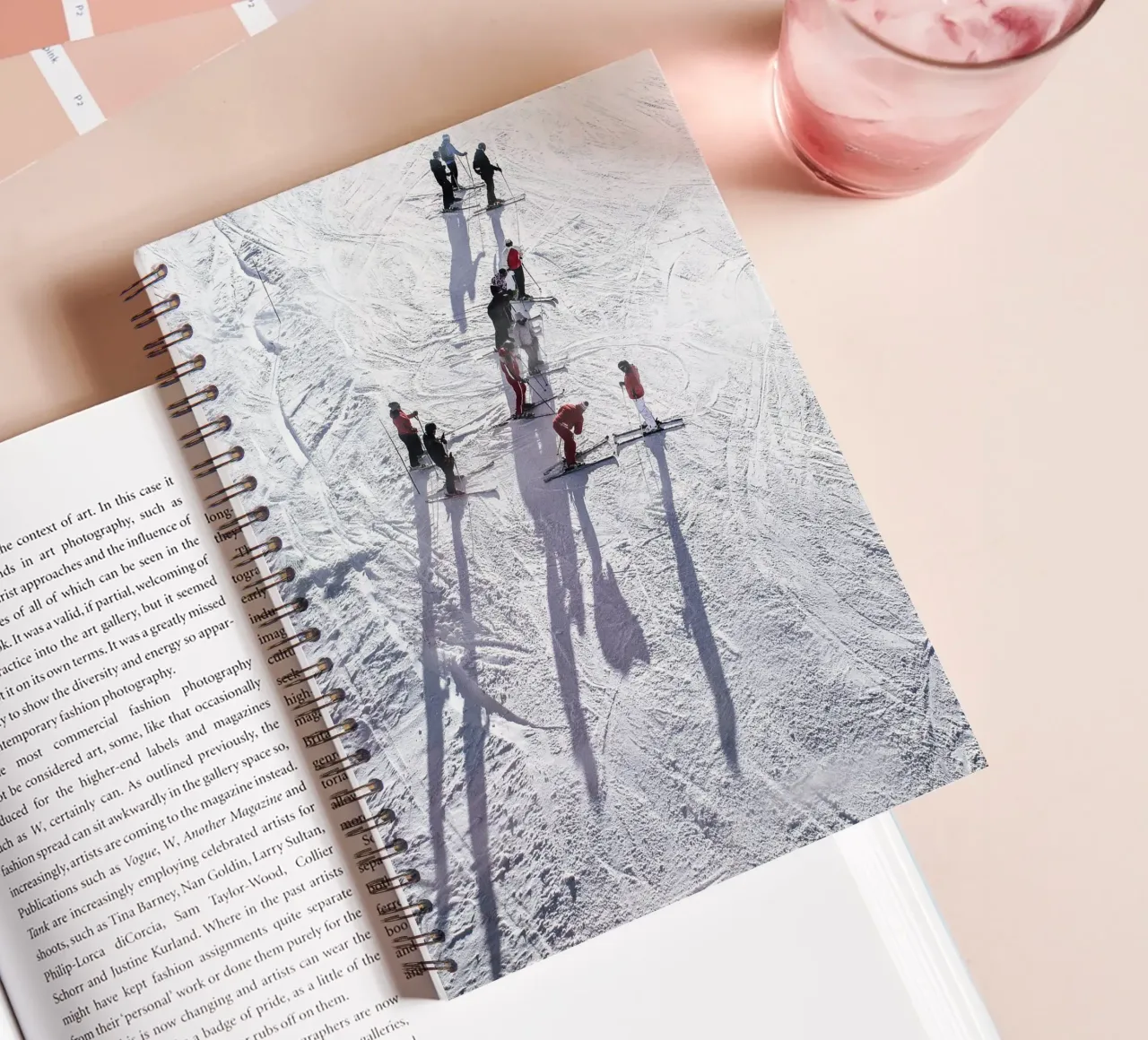 Skier in the snow - Dynamic winter motif spiral notebook by Whole©