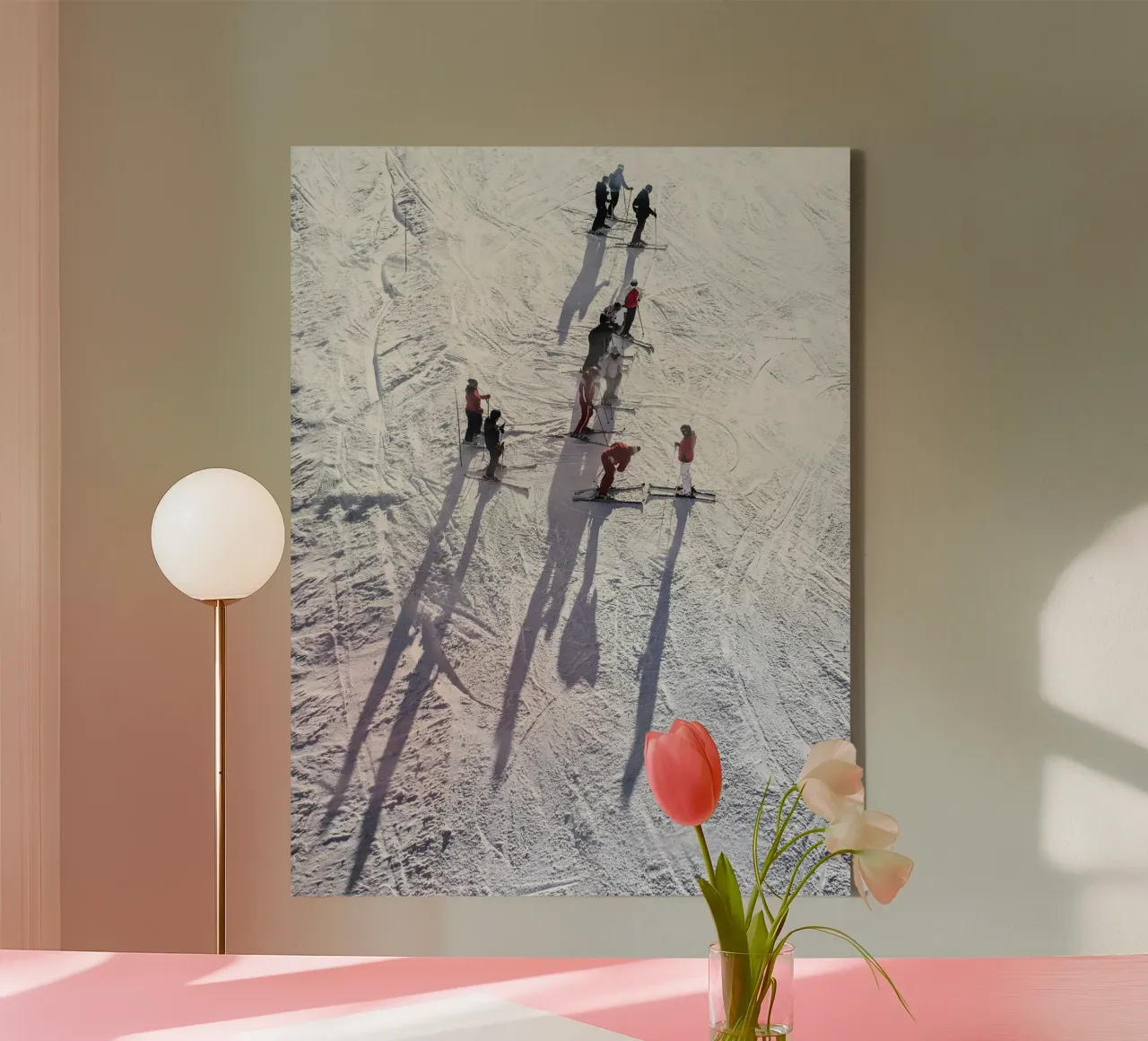 Skier in the snow - Dynamic winter motif canvas by Whole©