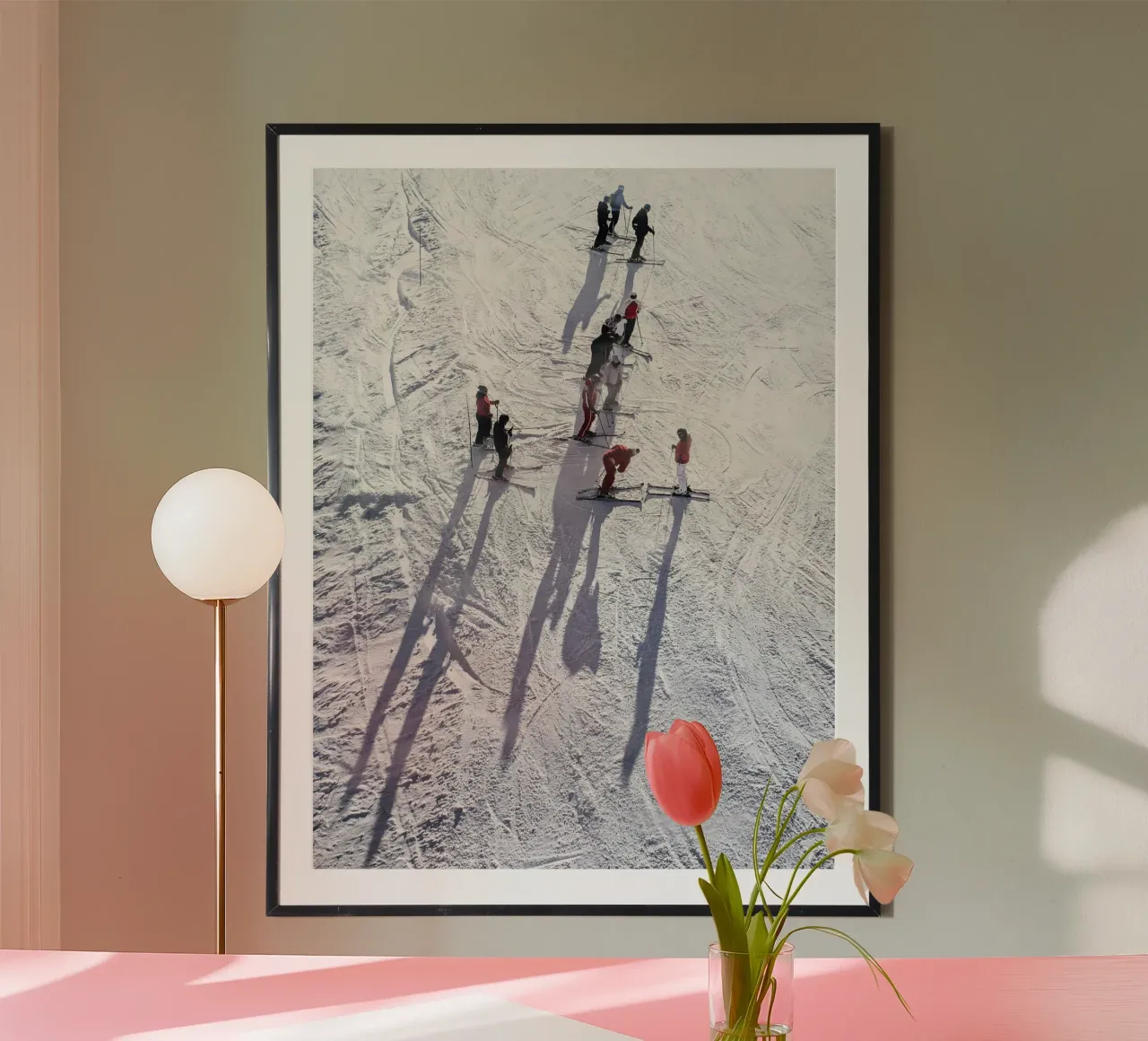 Skier in the snow - Dynamic winter motif poster by Whole©
