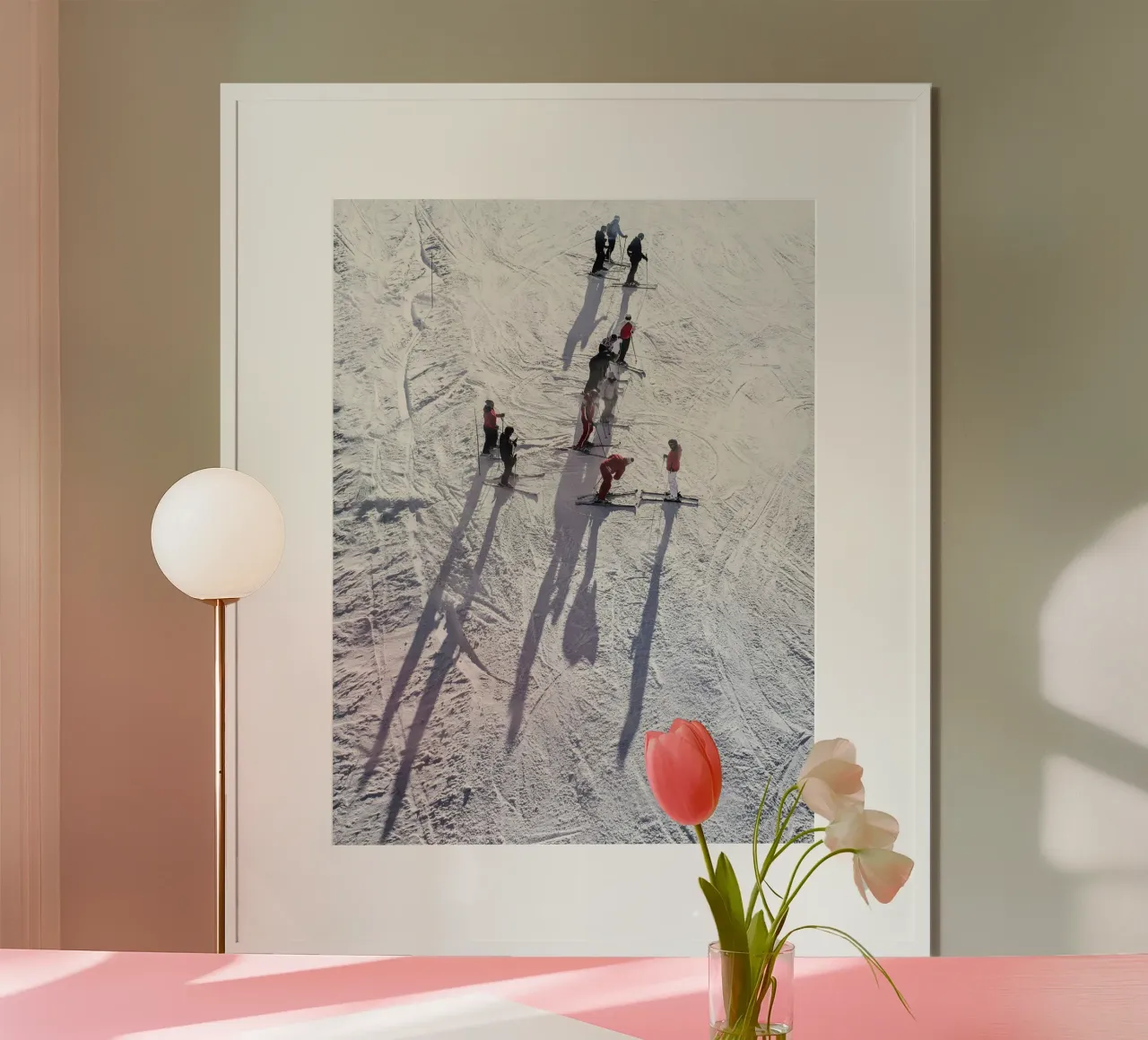 Skier in the snow - Dynamic winter motif poster by Whole©