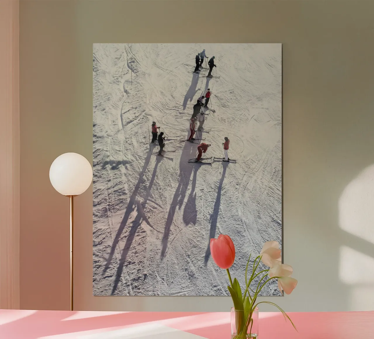 Skier in the snow - Dynamic winter motif poster by Whole©