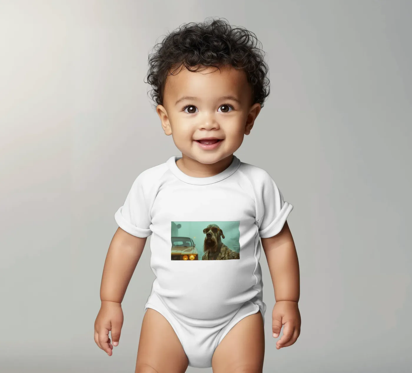 Marcus Kurzarm Babybody von Affiches Chien Originales – Dogland