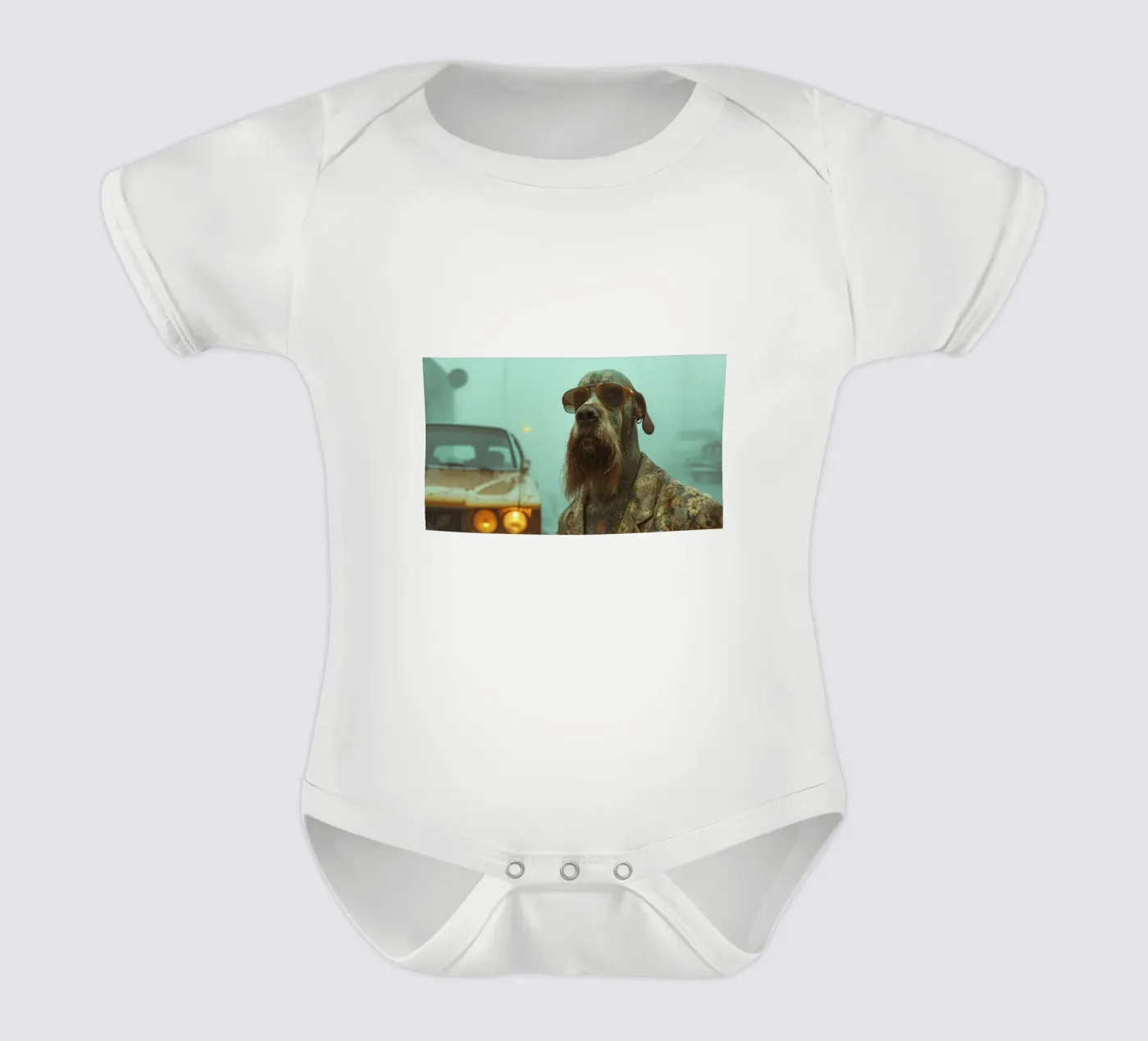 Marcus Kurzarm Babybody von Affiches Chien Originales – Dogland