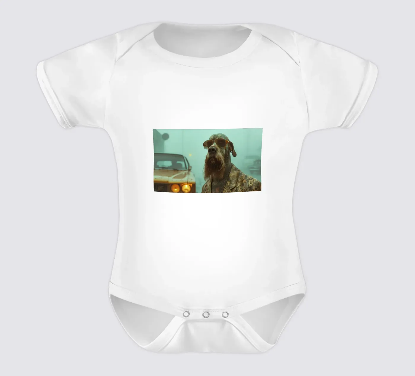 Marcus Kurzarm Babybody von Affiches Chien Originales – Dogland