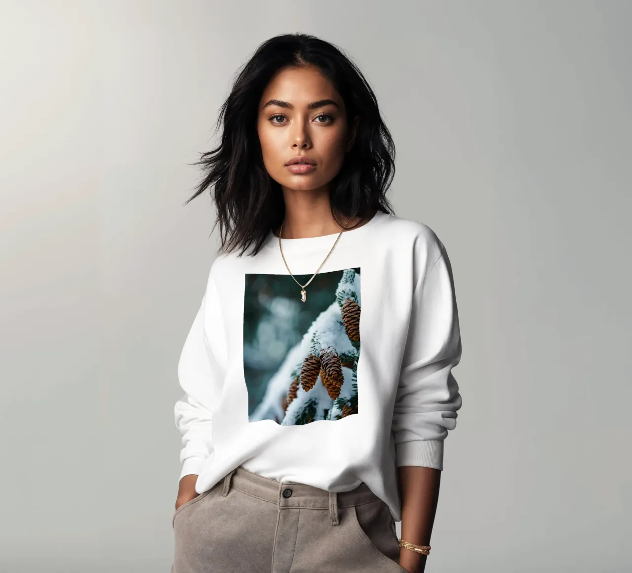 Winter pine cones - natural elegance sweatshirt by Whole©