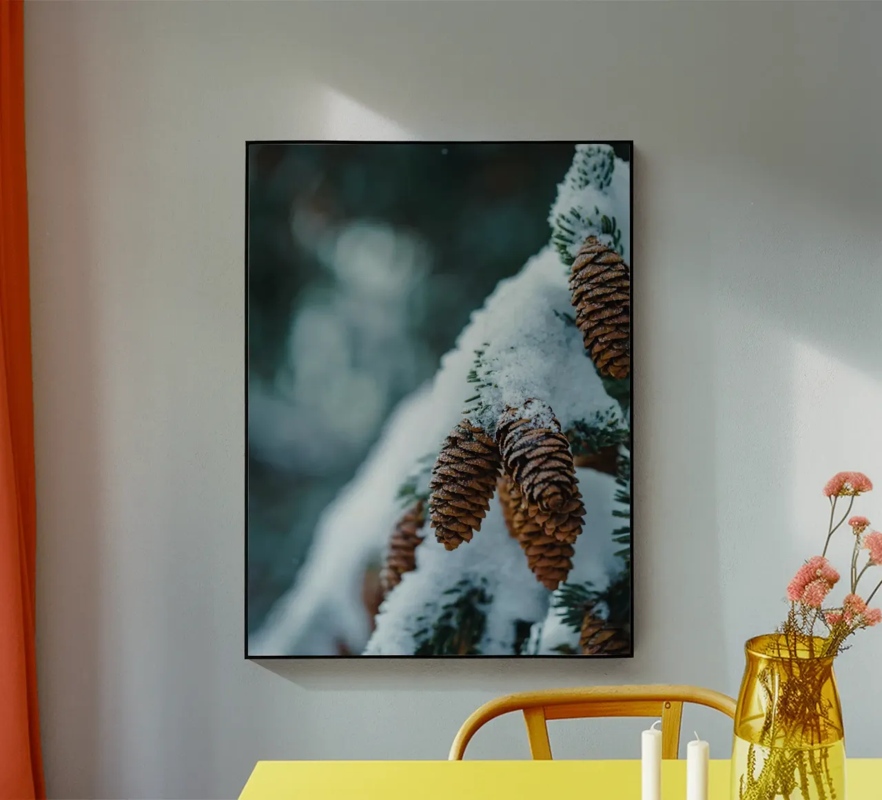 Winter pine cones - natural elegance acrylic glass by Whole©