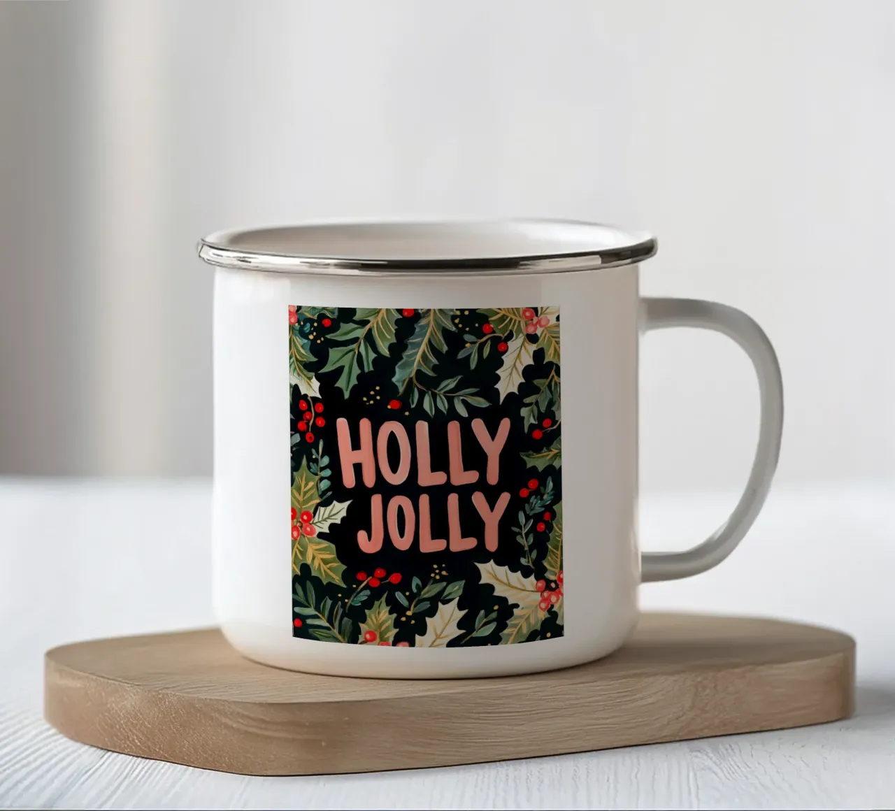 Holly Jolly No 4 tazza in smalto da treechild