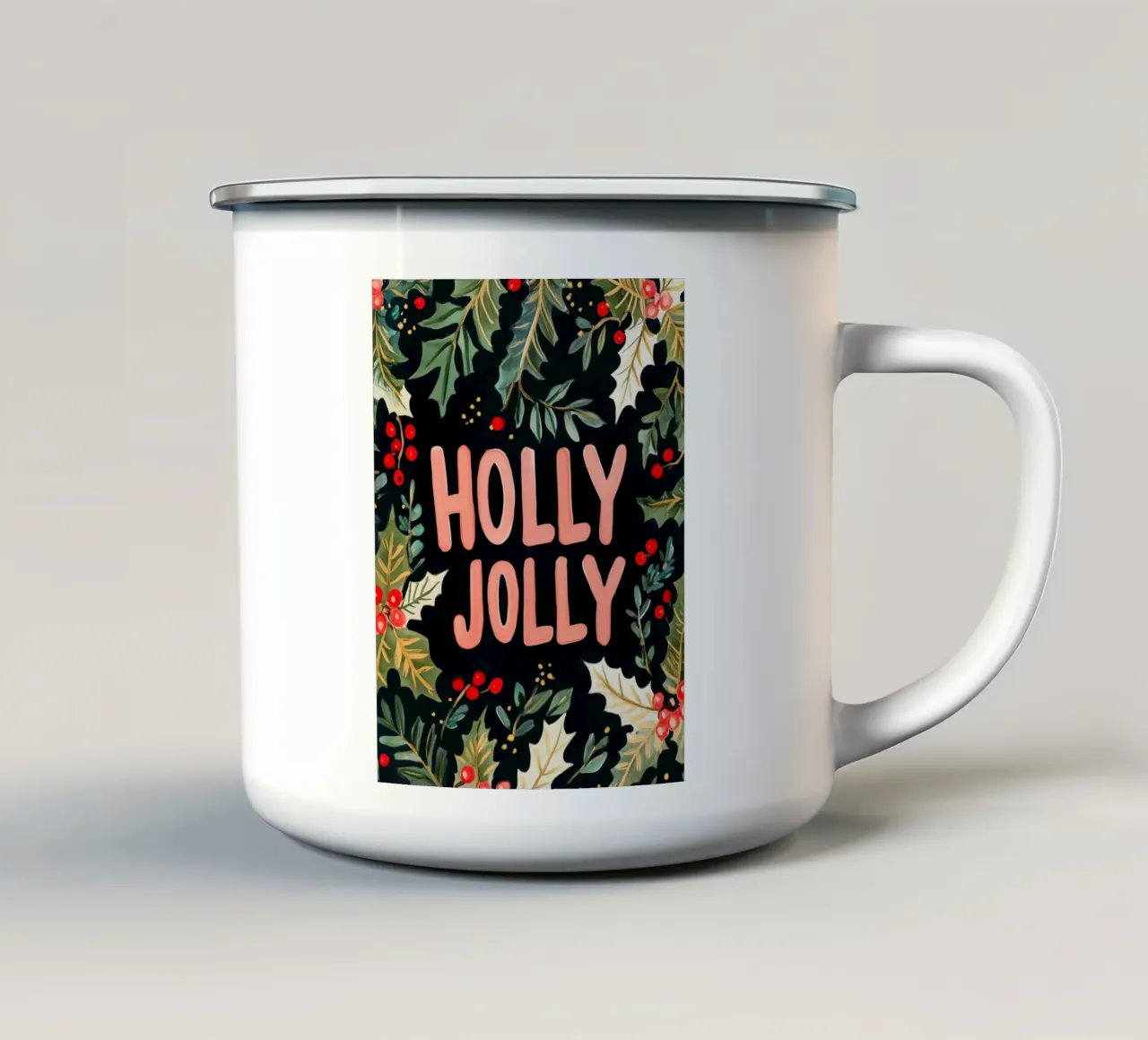 Holly Jolly No 4 tazza in smalto da treechild