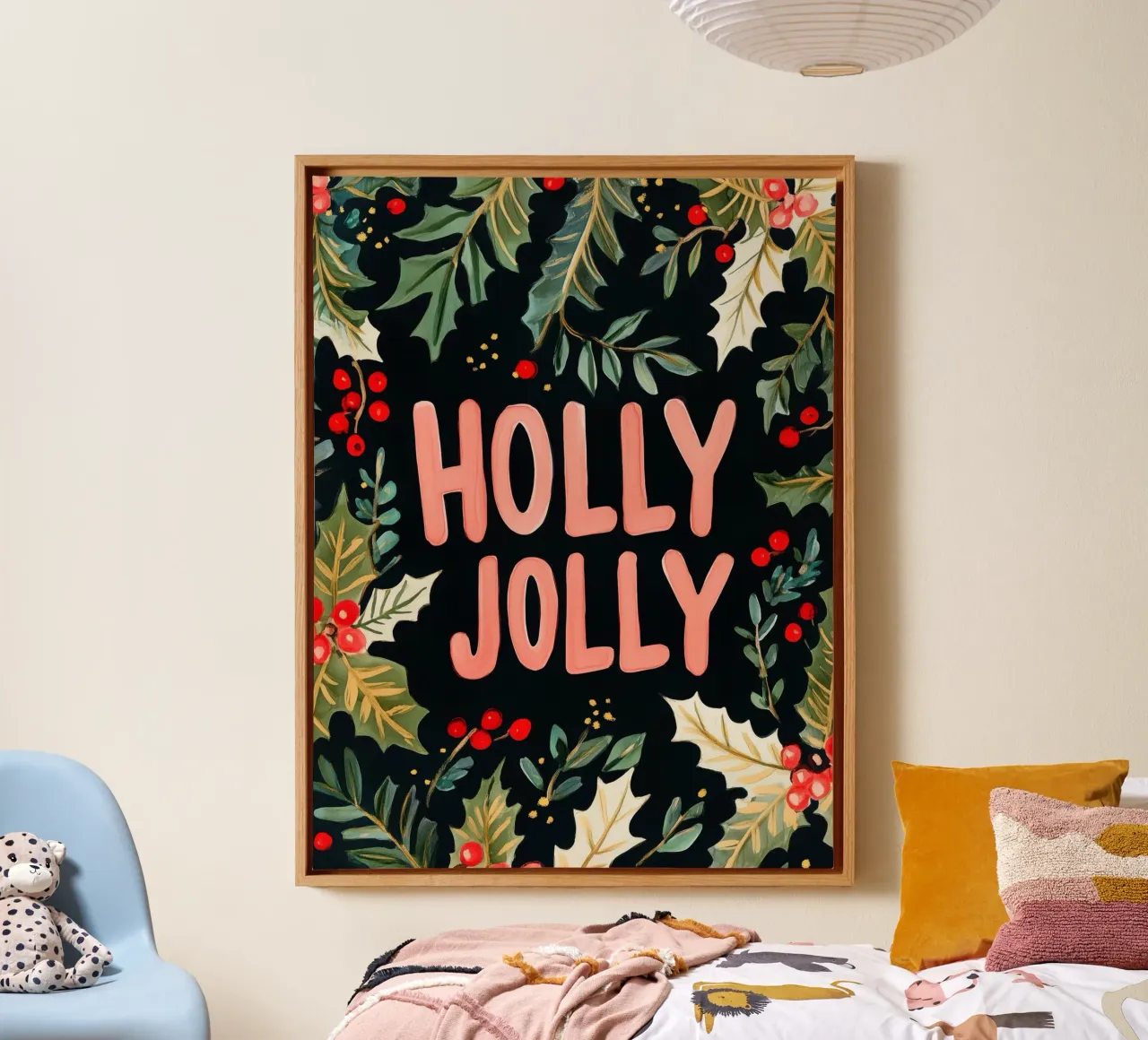 Holly Jolly No 4 canvas by treechild