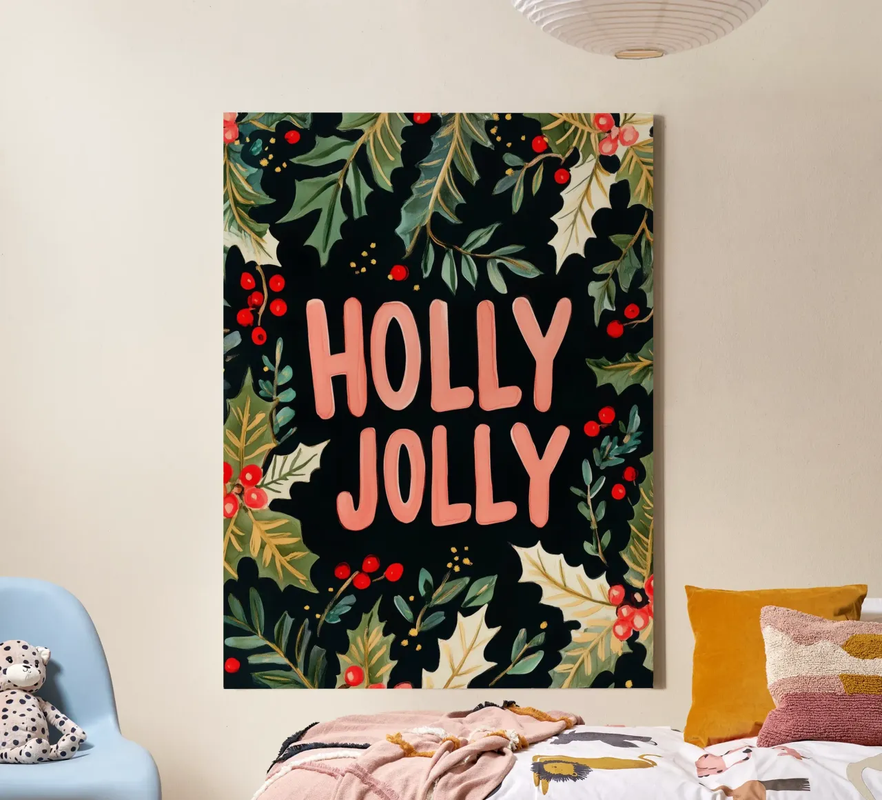 Holly Jolly No 4 canvas by treechild