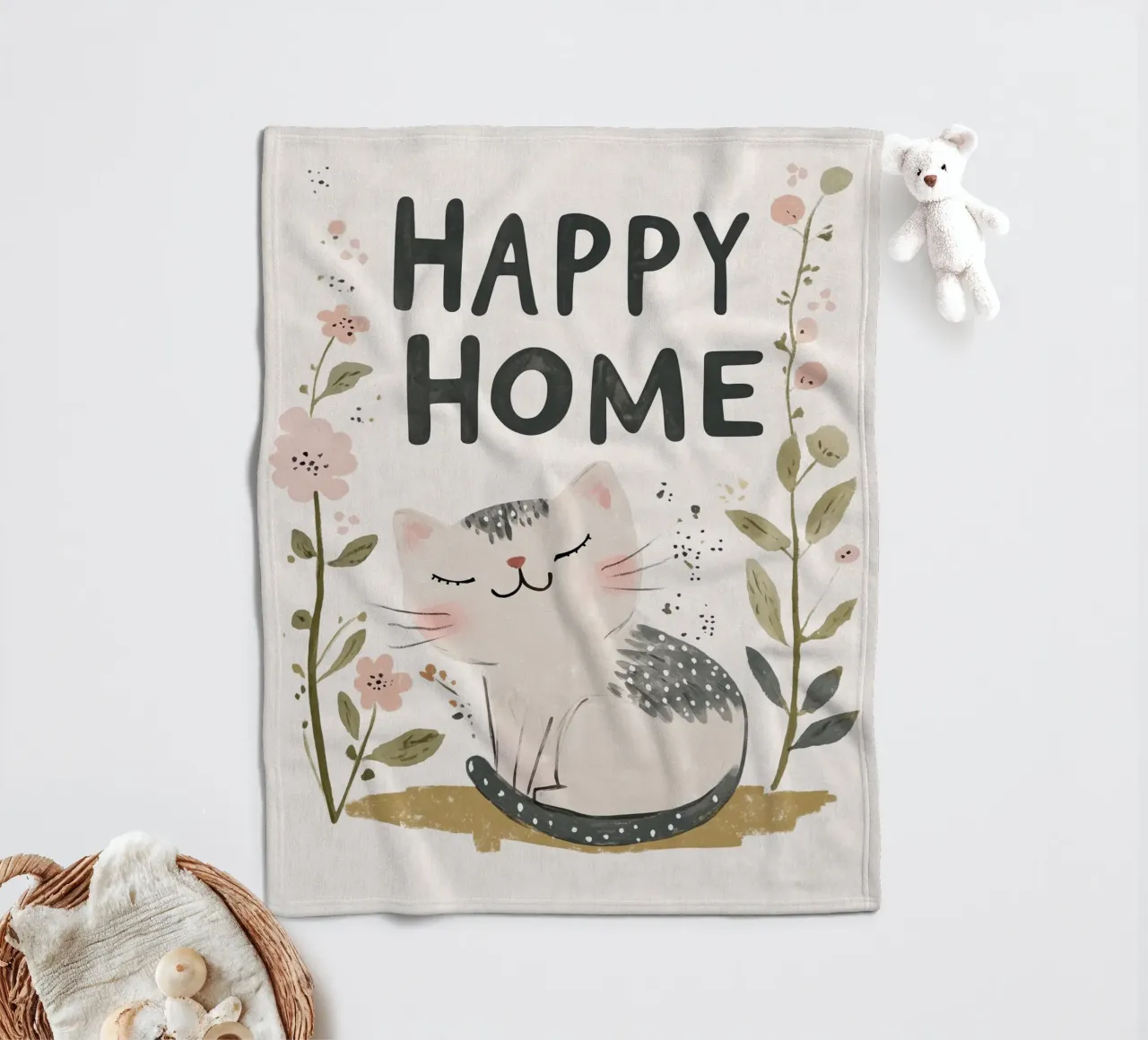 Happy Home No 2 coperta in pile da treechild