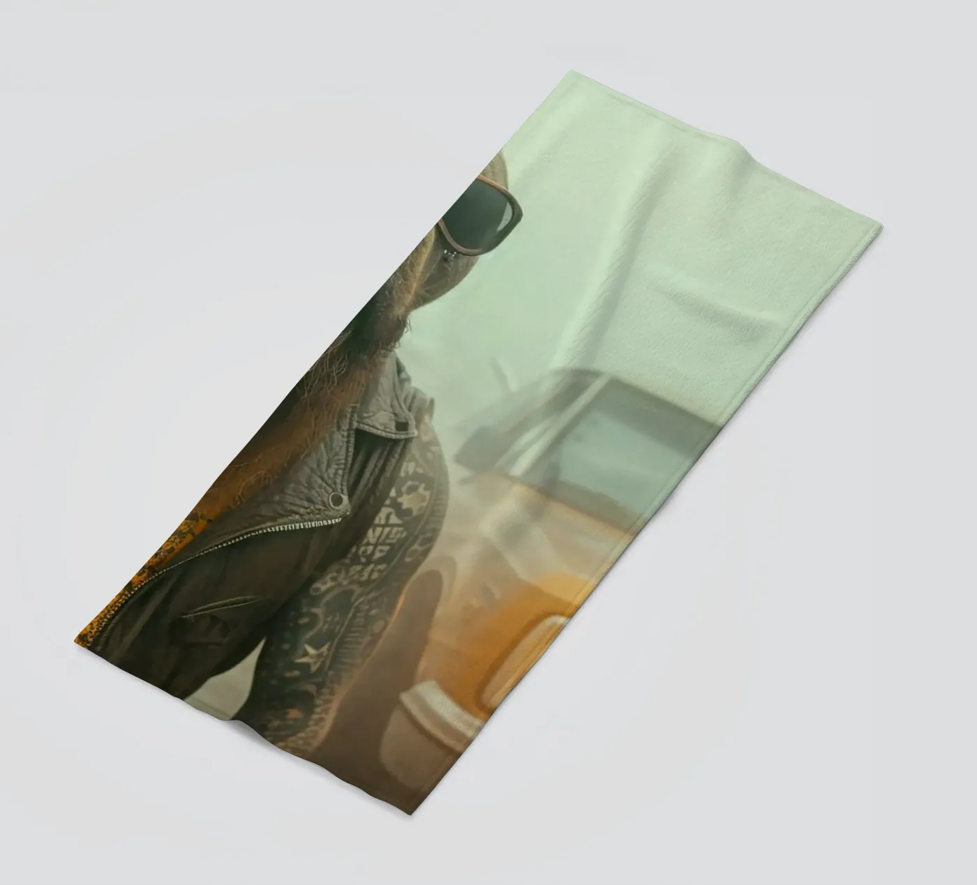 Snake Strandtuch von Affiches Chien Originales – Dogland