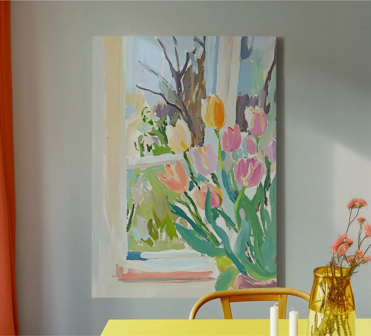 Davanzale di fiori Tuplen Fauvismo tela con Cornice a cassetta da Euphoria Theresa