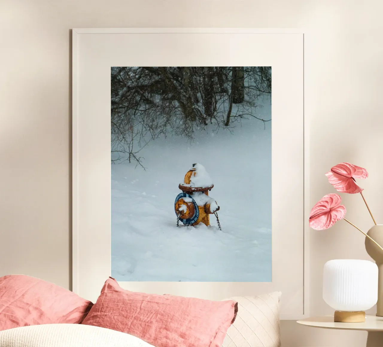 Idrante coperto di neve - Dettaglio invernale poster da Whole©