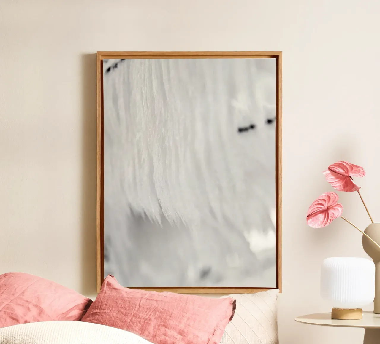 Texture fluida - bianco tela con Cornice a cassetta da Whole©