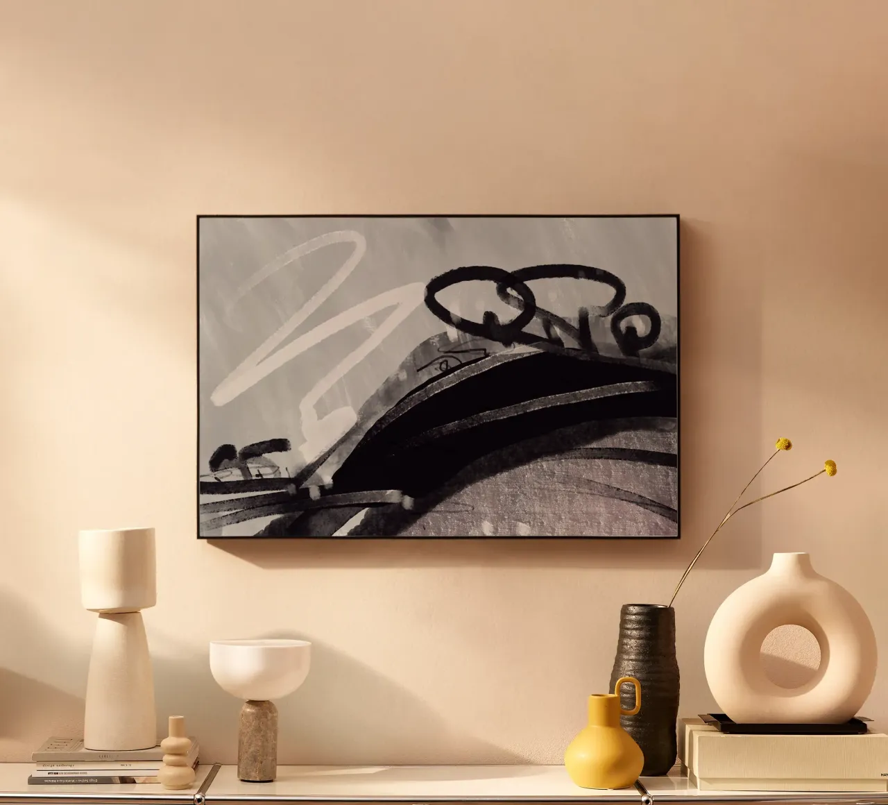 Monochrome Abstract Art plexiglass da nileshkikuuchise