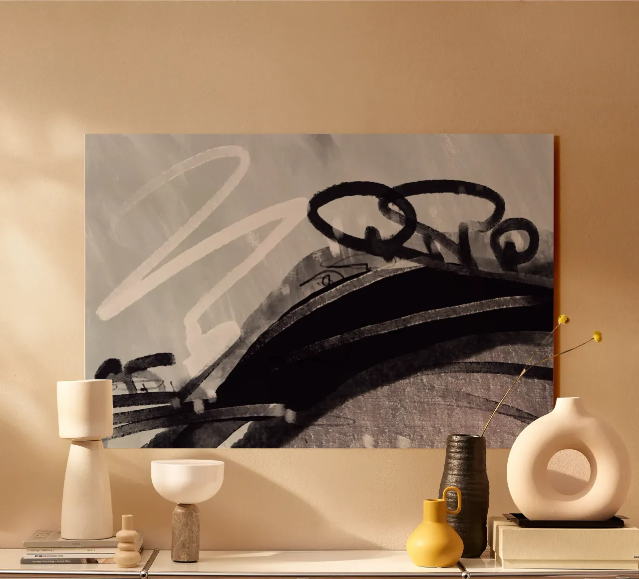Monochrome Abstract Art plexiglass da nileshkikuuchise