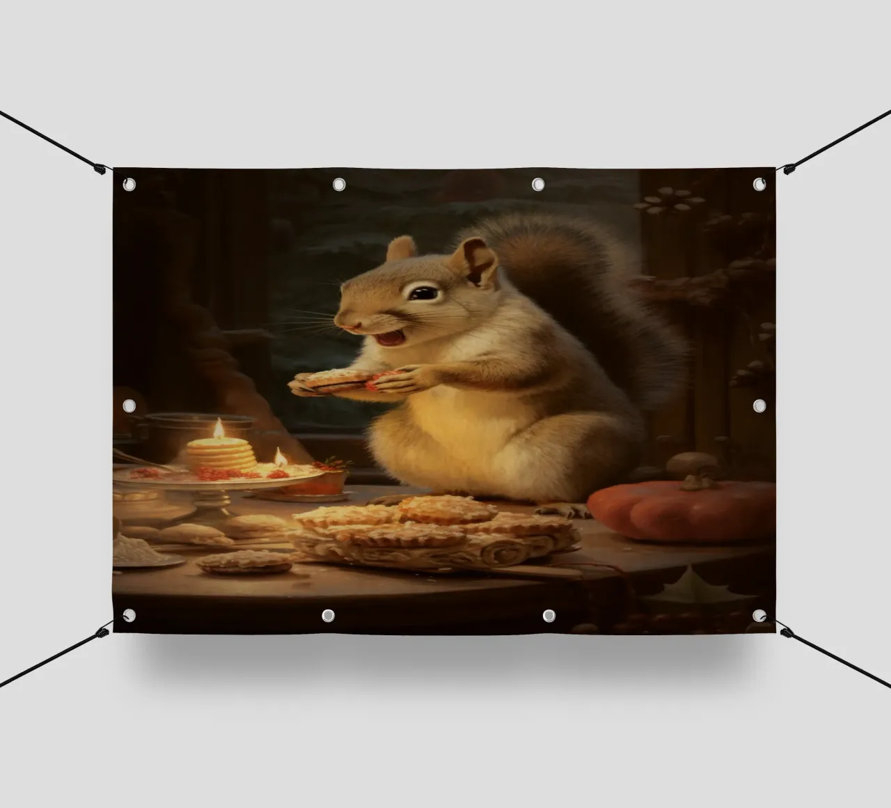 Eichhörnchen mit Plätzchen telo in pvc da Luna & Noctua