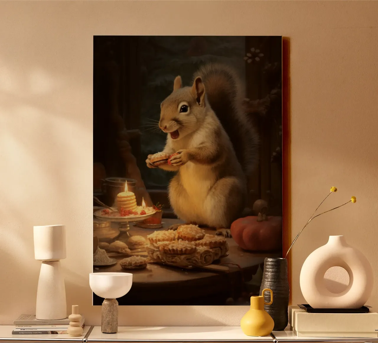 Eichhörnchen mit Plätzchen canvas by Luna & Noctua