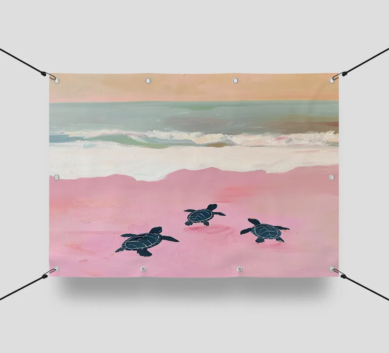 Tartarughe di mare Rosa Preppy telo in pvc da Euphoria Theresa
