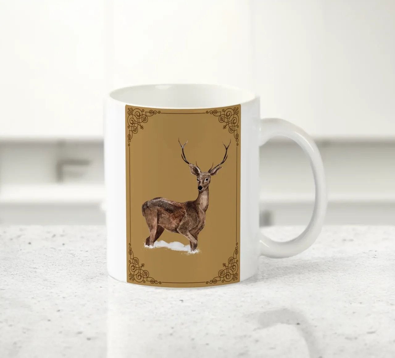 Hirsch im Schnee tazza in ceramica da Luna & Noctua