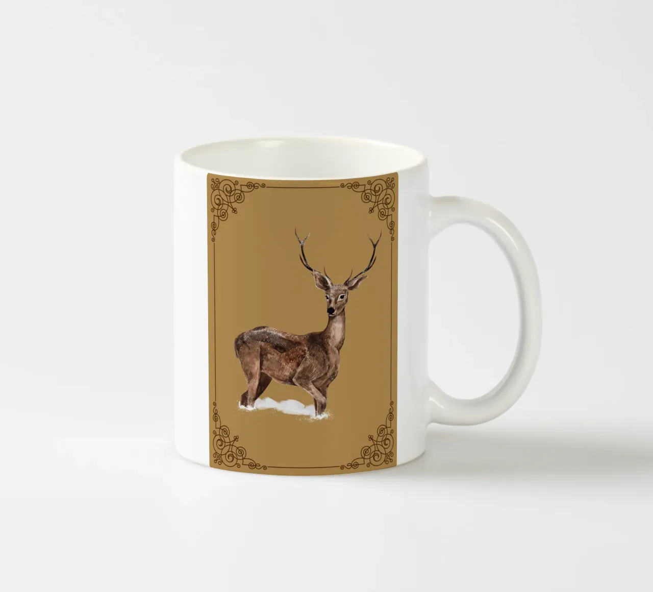 Hirsch im Schnee tazza in ceramica da Luna & Noctua