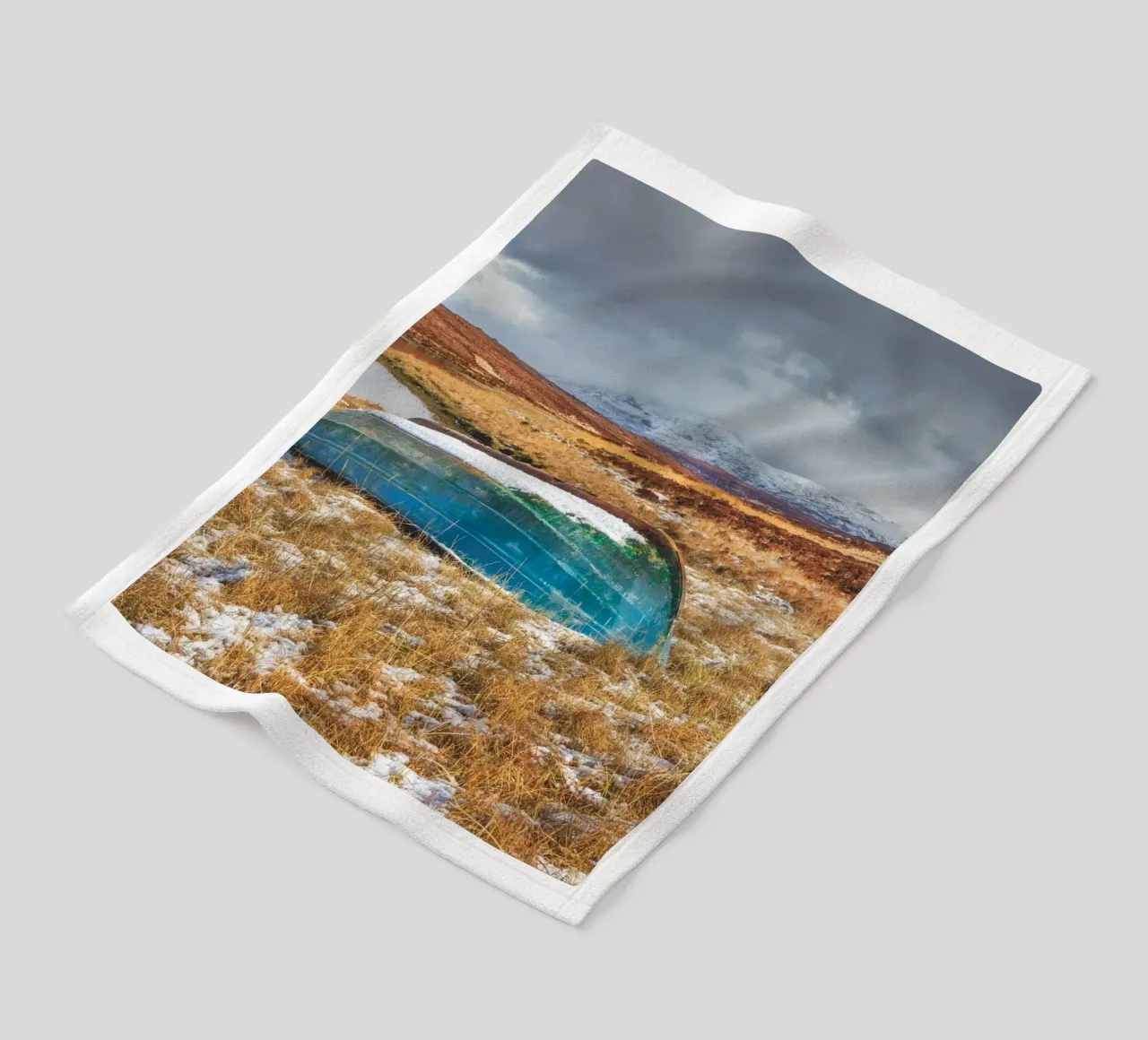 Blauwe boot fleecedeken van Dave Hare Photography