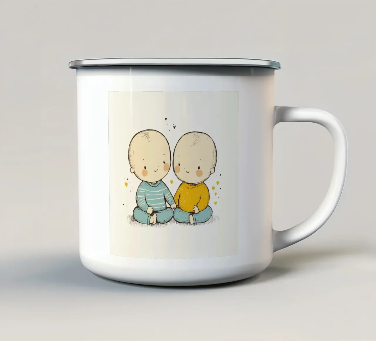 Twins tazza in smalto da treechild