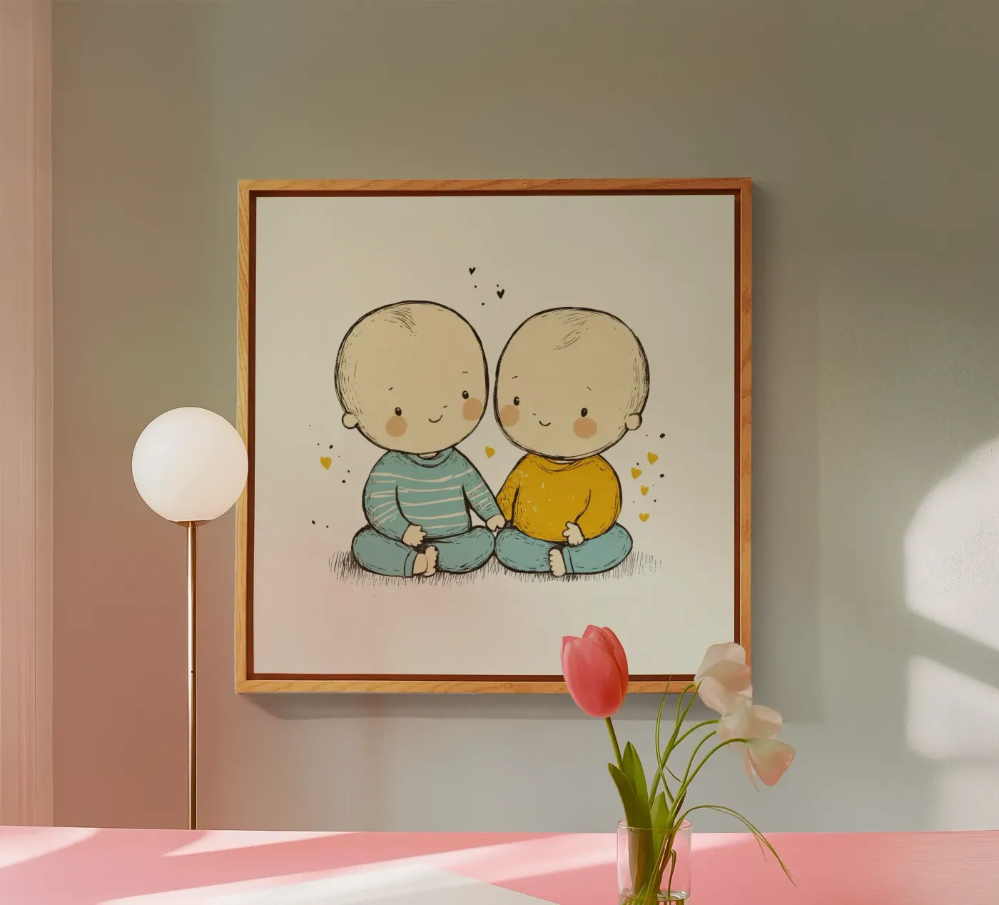 Twins acrylic glass by treechild