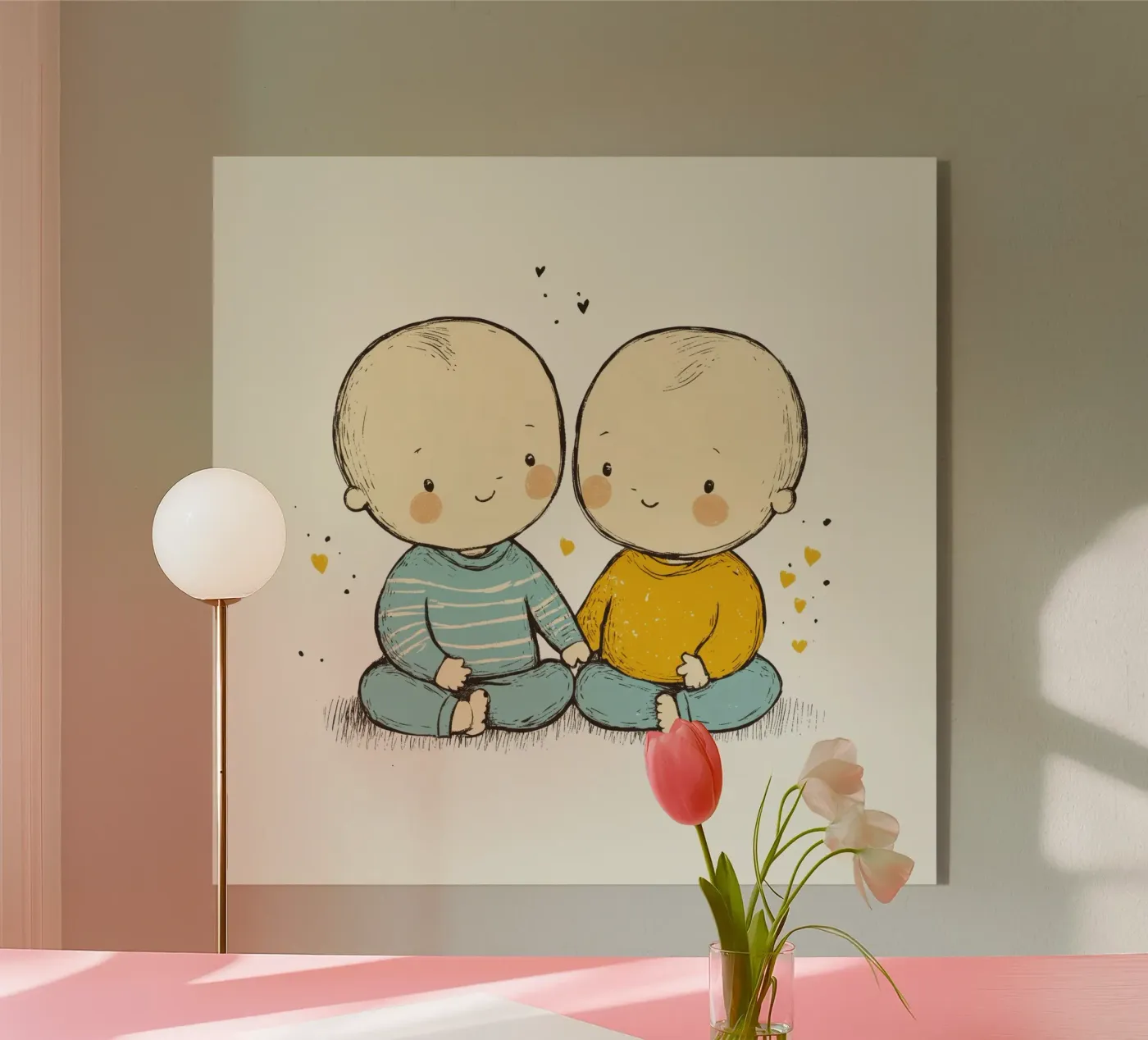 Twins acrylic glass by treechild