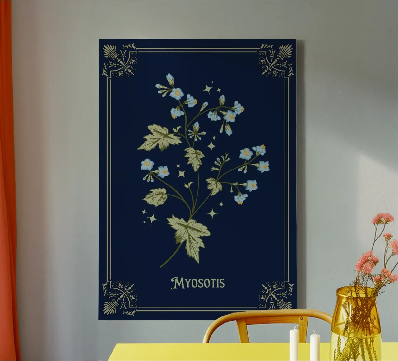 Myosotis - Vergissmeinnicht tela con Cornice a cassetta da Luna & Noctua