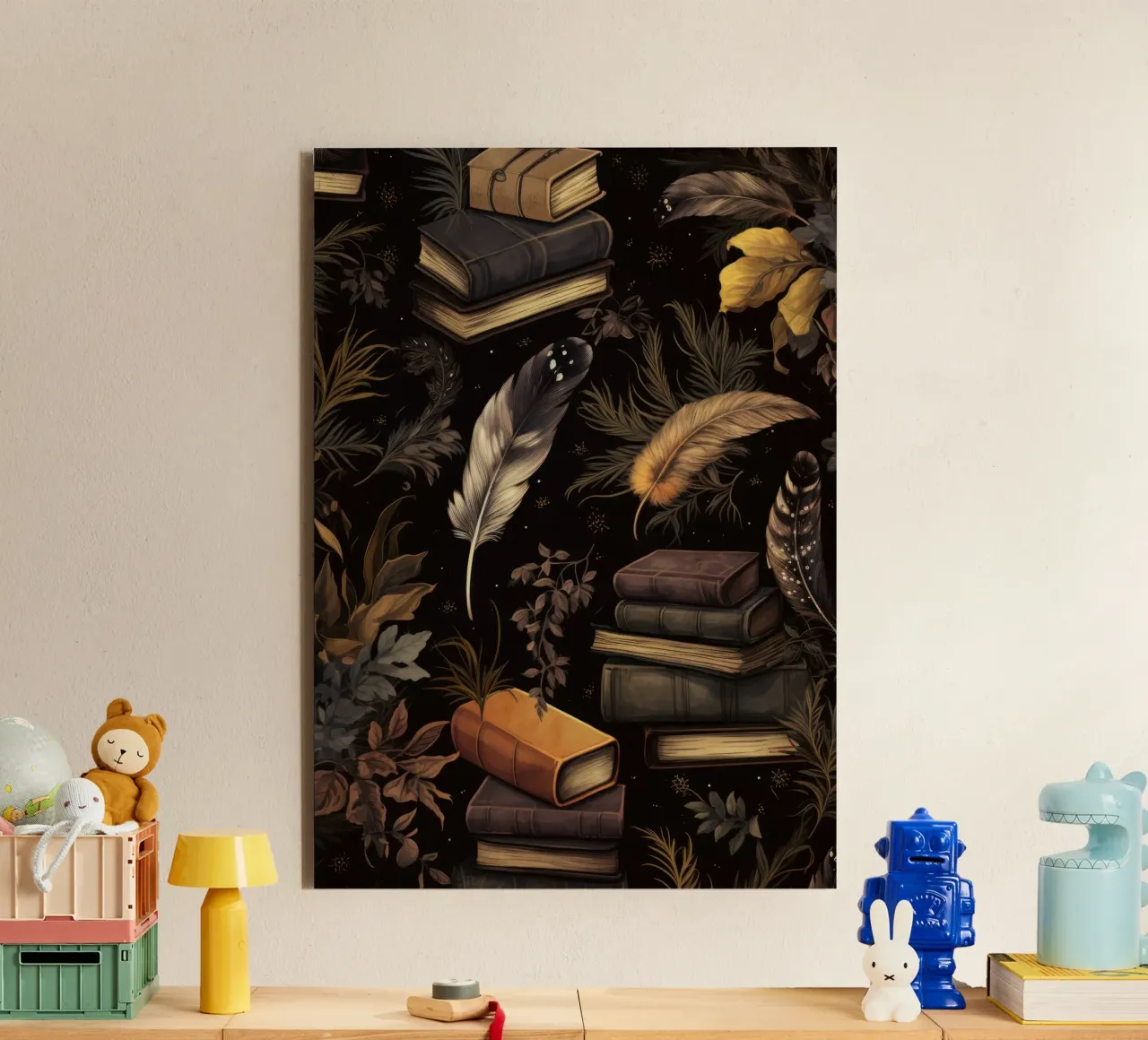 Bücher & Federn alluminio dibond da Luna & Noctua